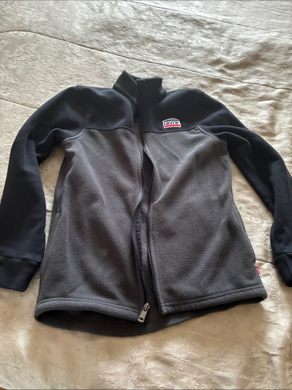 Levi's Kids Two-Tone Black and Gray Fleece Zip Jacket